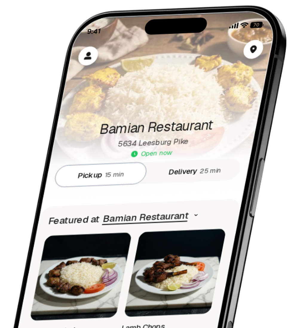 Bamian Restaurant app preview