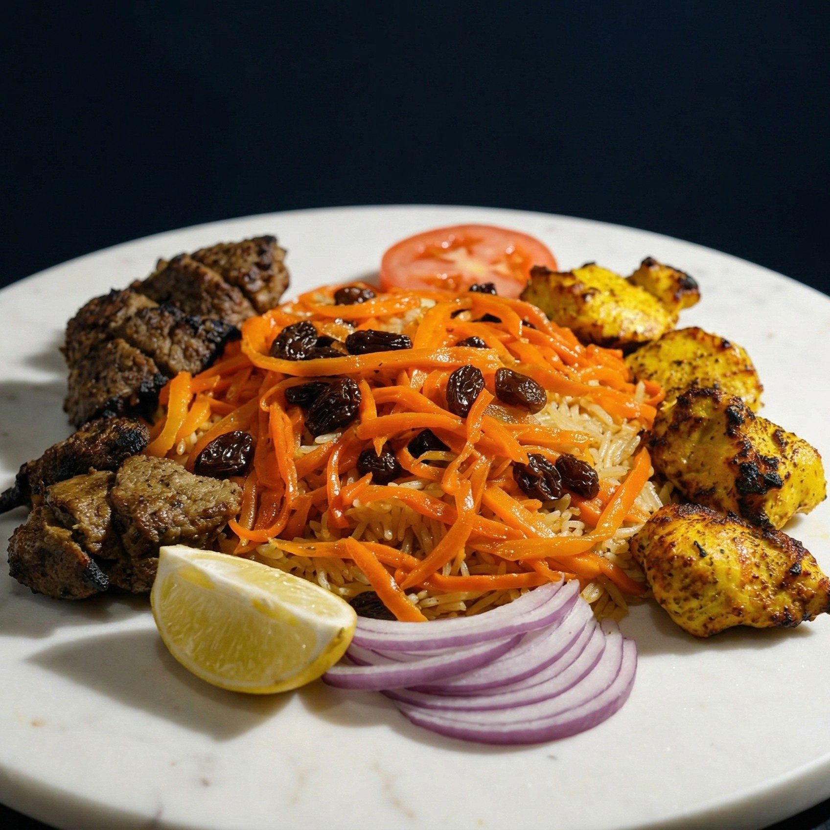Combo Chicken & Lamb Kabob.