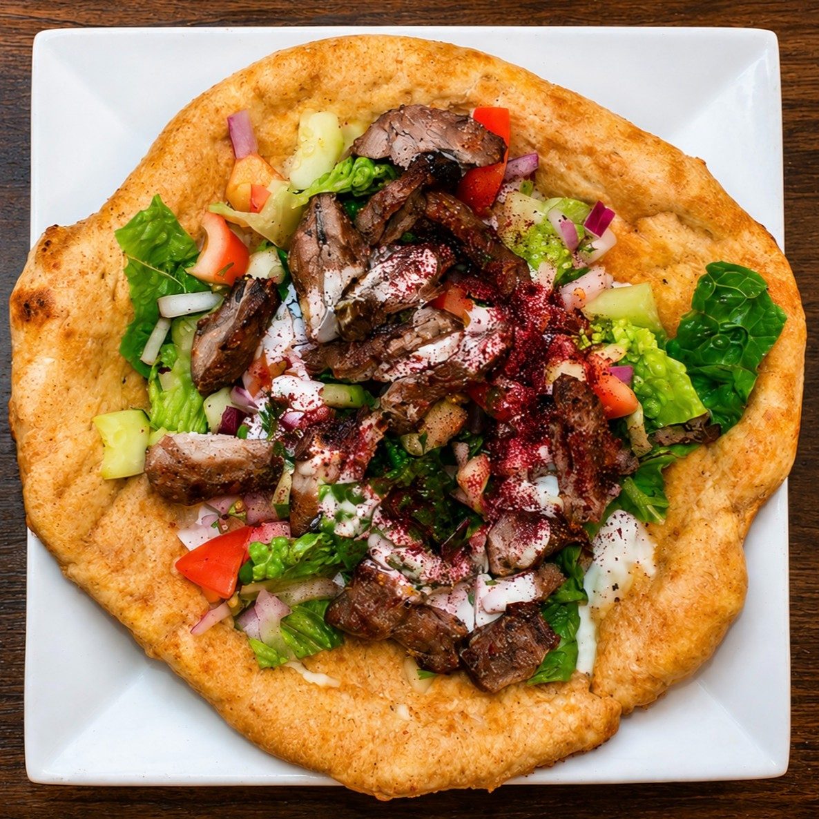 Lamb Kabob Sandwich.
